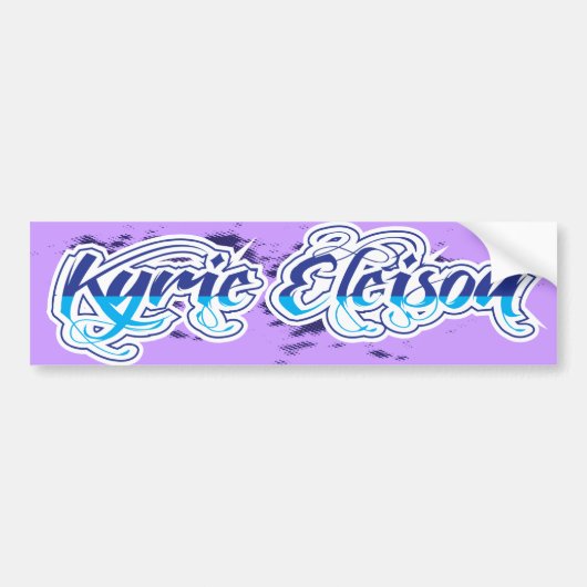 Kyrie Eleison Religious Phrase Stylized Text Bumpersticker (Voorkant)