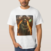 Kyrzon – Staff & Dreadspire Dark Fantasy Warlock T-shirt (Voorkant)