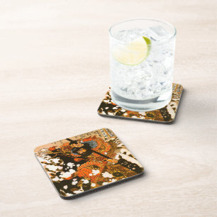 Kyusempo Sakucho Black Stallion Kuniyoshi Fine Art Drankjes Onderzetter