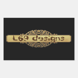 L69 DESIGN GOUDEN BANNER RECHTHOEKIGE STICKER