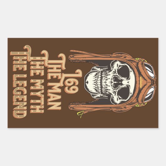 L69 HET MAN DE MYTH DE LEGEND RECHTHOEKIGE STICKER (Voorkant)