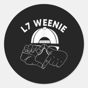 L7 Weenie Loser Hands Funny 90s Honkbal Softbal Ronde Sticker