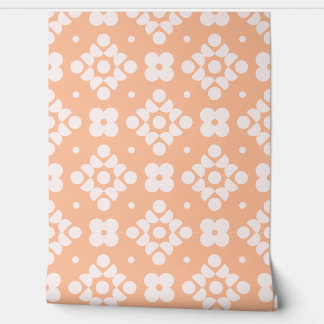 (L)2502219A Retro Geometric Floral Pattern on Pink Behang