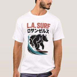 L.A. Surf Beer Japanse Typografie T-shirt