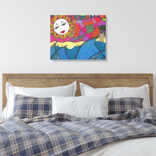 L.A. Zonsondergang ~ Giclee Canvas Print (Insitu (Slaapkamer))