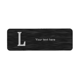 "L" biseauté noir et blanc étiquette