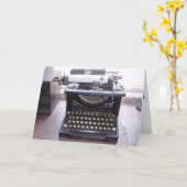 "L.C. Smith & Bros. Typwriter" Birthday Card Kaart (Gele Bloem)