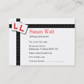 L carte de visite d'instructeur d'entraînement de (Dos)