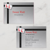 L carte de visite d'instructeur d'entraînement de (Devant / Derrière)