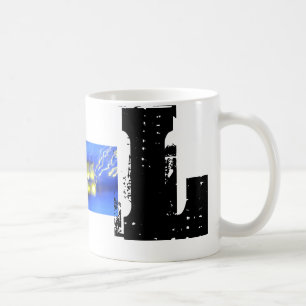 L Cool de monogramme typographique Grunge Mug