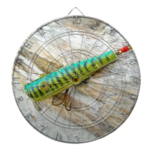 L Cooper Goo Eyes Antiek Vist Lure Dartbord (Voorkant)