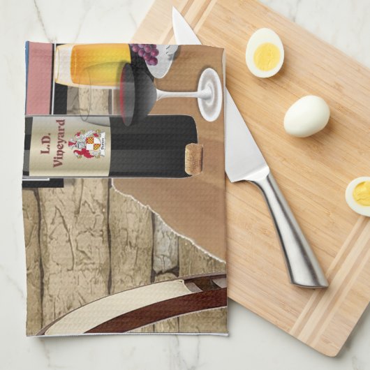 L.D. Serviette de vin de vignoble (Quart Plié)