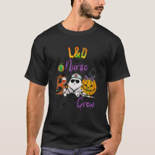 L D Verpleegster Boo Crew Grappige Pompoen Bat Boo T-shirt