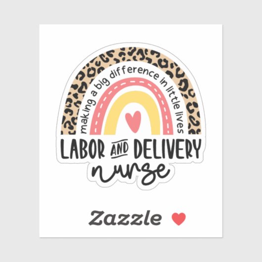 L & D Verpleegster Rainbow Arbeid en levering Verp Sticker (Vel)