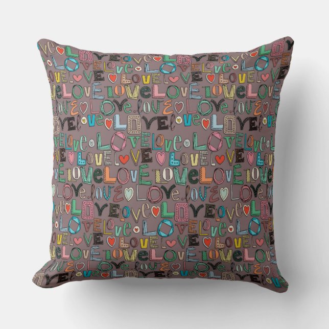 l de LOVE mocha Kussen (Voorkant)