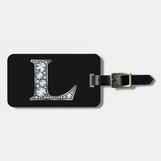 L "Diamond Bling" Bagage Label (Voorkant horizontaal)