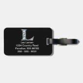 L "Diamond Bling" Luggage Tag Bagagelabel (Achterkant horizontaal)