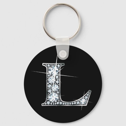 "L" Diamond Bling Sleutelhanger (Voorkant)