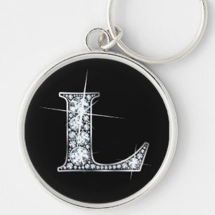 "L" Diamond Bling Sleutelhanger
