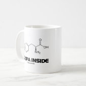 L-Dopa Inside (Levodopa Chemical Molecule) Koffiemok (Voorkant links)