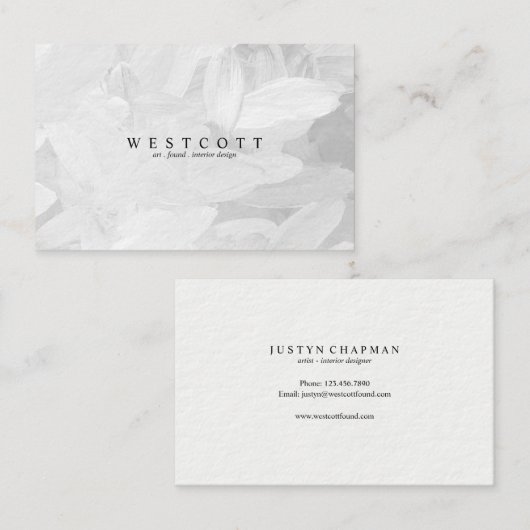 L E A V E D grijs Visitekaartje (Voorkant / Achterkant)