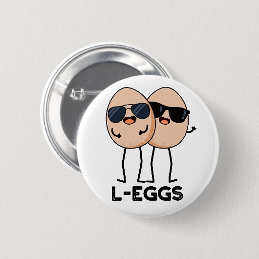 L-eieren Funny Egg Pun Ronde Button 5,7 Cm (Voorkant /achterkant)