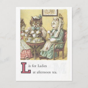L est pour carte postale pour dames