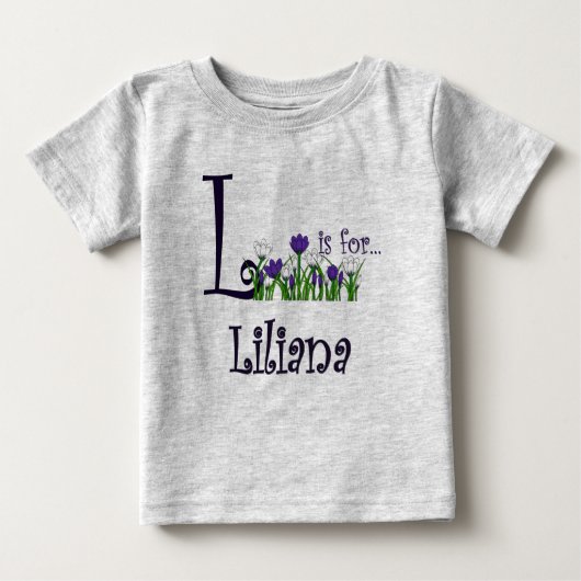 L est pour T-shirt Liliana Cute Spring Flowers (Devant)