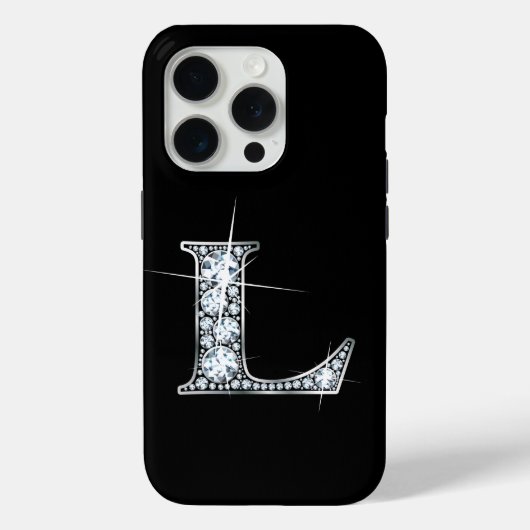 L Faux Diamond Monogram Case-Mate iPhone Case (Achterkant)