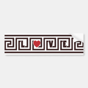 L-hart-VE Griekse sleutel (aangepaste kleuren) Bumpersticker