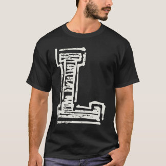 L in  atletisch lettertype t-shirt