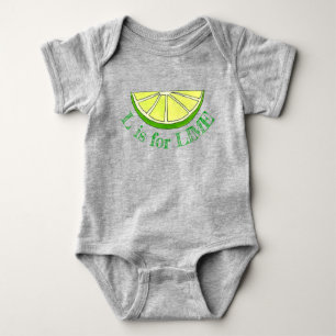 L is voor kalkgroen Citrus Fruit Slice Alphabet Romper