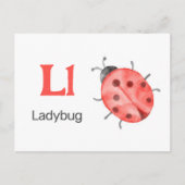 L is voor Ladybug - Alphabet Flash Kaart (Voorkant)