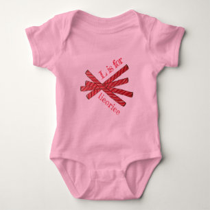 L is voor Licorice Whips Cherry Red Licorice Twist Romper