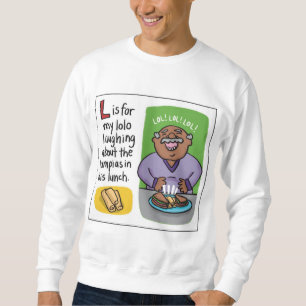 L is voor Lumpia Adult Creweck Sweatshirt