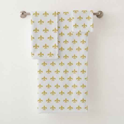 L@@K ! - Joli Gris & Or Fleur de Lis Motif (En situation)