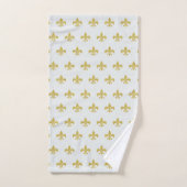 L@@K ! - Joli Gris & Or Fleur de Lis Motif (Serviette à main)