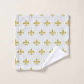 L@@K ! - Joli Gris & Or Fleur de Lis Motif (Gant de toilette)