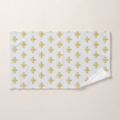 L@@K ! - Joli Gris & Or Fleur de Lis Motif (Serviette à main)