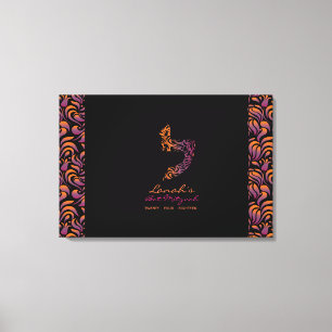 L Lamed Hebrew Letter Bat Mitzvah Sign-In Board Canvas Afdruk