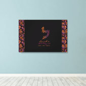 L Lamed Hebrew Letter Bat Mitzvah Sign-In Board Canvas Afdruk (Insitu (Houten vloer))