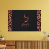 L Lamed Hebrew Letter Bat Mitzvah Sign-In Board Canvas Afdruk (Insitu (Woonkamer))