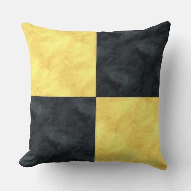 L Lima Waterverf Nautical Signal Maritime Vlag Kussen (Voorkant)