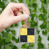 L Lima Waterverf Nautical Signal Maritime Vlag Sleutelhanger (Hand)