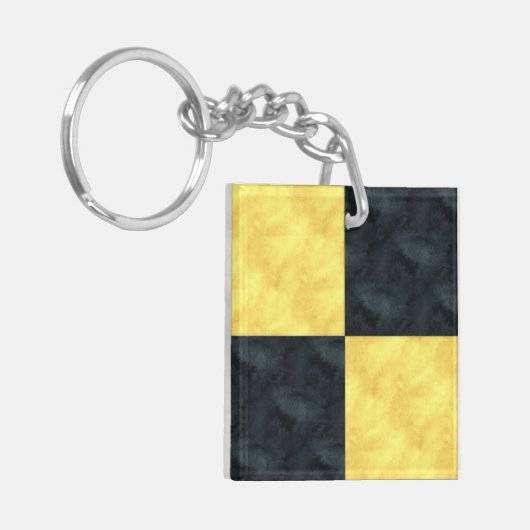 L Lima Waterverf Nautical Signal Maritime Vlag Sleutelhanger (Voorkant Links)