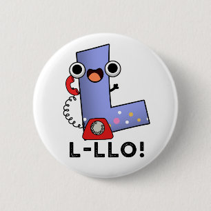 L-llo grappige brief L Pun Ronde Button 5,7 Cm