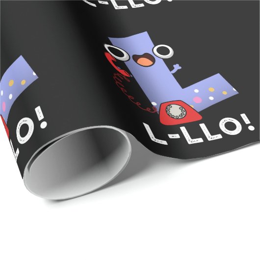 L-llo Grappige Letter L Pun Dark BG Cadeaupapier (Rol Hoek)