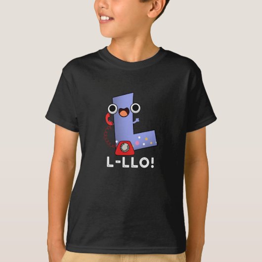 L-llo Grappige Letter L Pun Dark BG T-shirt (Voorkant)