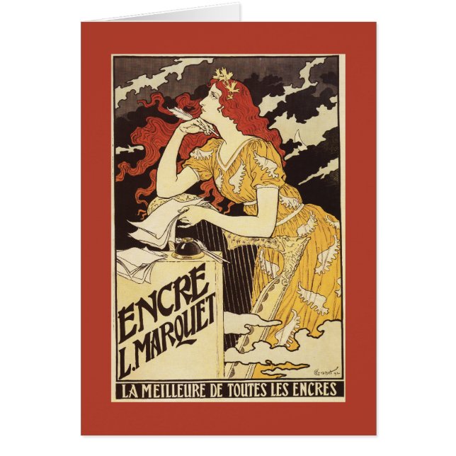 L. Marquet Ink Red-Headed Voman & Harp (Voorkant)