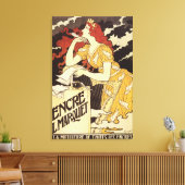 L. Marquet Ink Red-Headed Voman & Harp Canvas Afdruk (Insitu (Woonkamer))